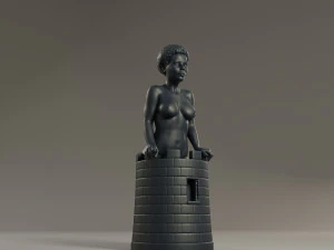 black chess female rook 3D Print Model