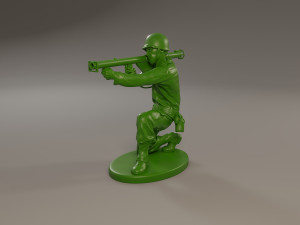 american soldier ww2 shoot crouched a4 3D 打印模型