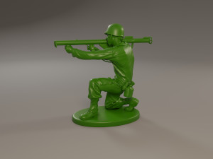 american soldier ww2 shoot crouched a4 3D Print Model