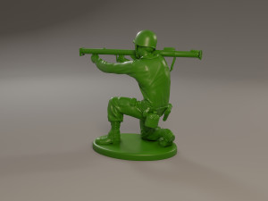 american soldier ww2 shoot crouched a4 3D Print Model
