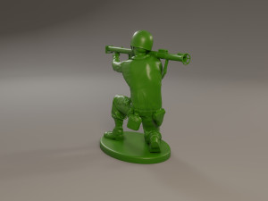 american soldier ww2 shoot crouched a4 3D Print Model