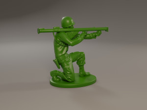 american soldier ww2 shoot crouched a4 3D Print Model