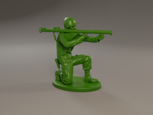 american soldier ww2 shoot crouched a4 3D Print Model