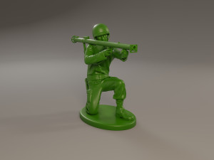 american soldier ww2 shoot crouched a4 3D Print Model