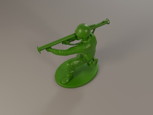 american soldier ww2 shoot crouched a4 3D Print Model