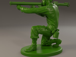 american soldier ww2 shoot crouched a4 3D Print Model