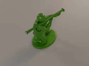 american soldier ww2 shoot crouched a4 3D Print Model