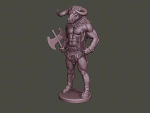 minotaur warrior stand two axes 3D Print Model