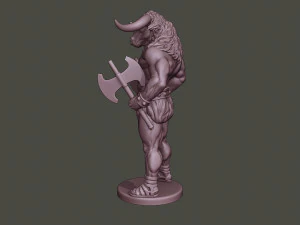 minotaur warrior stand two axes 3D Print Model