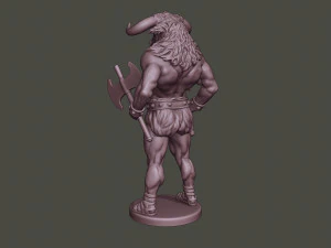 minotaur warrior stand two axes 3D Print Model