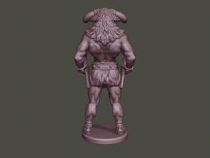 minotaur warrior stand two axes 3D-Druckmodell
