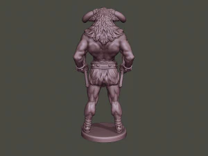 minotaur warrior stand two axes 3D Print Model