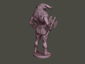 minotaur warrior stand two axes 3D-Druckmodell