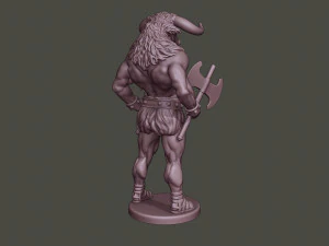 minotaur warrior stand two axes 3D Print Model