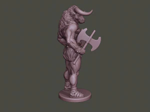 minotaur warrior stand two axes 3D Print Model