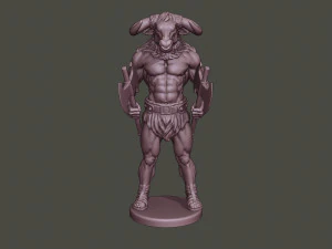 minotaur warrior stand two axes 3D Print Model
