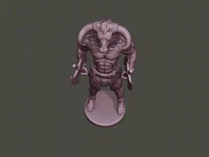 minotaur warrior stand two axes 3D Print Model