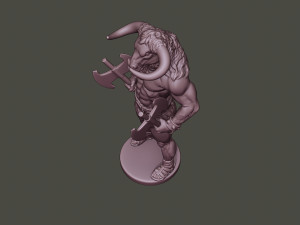 minotaur warrior stand two axes 3D-Druckmodell