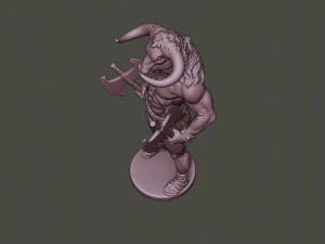 minotaur warrior stand two axes 3D Print Model
