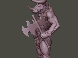 minotaur warrior stand two axes 3D-Druckmodell