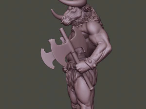 minotaur warrior stand two axes 3D Print Model