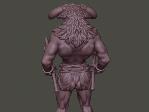 minotaur warrior stand two axes 3D-Druckmodell