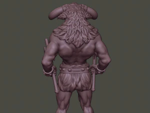 minotaur warrior stand two axes 3D Print Model