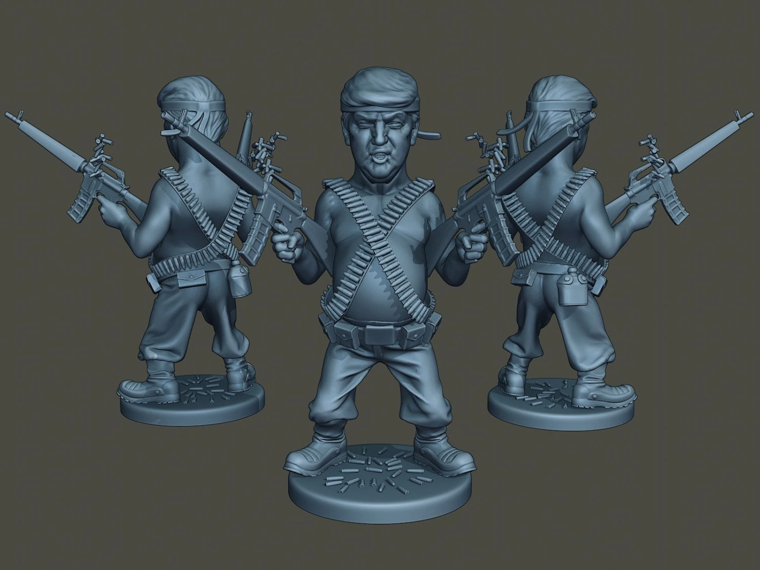 donald trump ramboman 3D Print Model .c4d .max .obj .3ds .fbx .stl .blend 