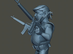 donald trump ramboman 3D 打印模型