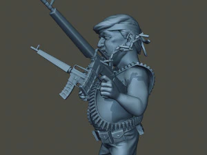 donald trump ramboman 3D Print Model