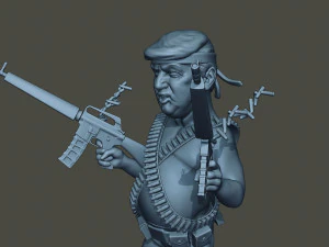 donald trump ramboman 3D Print Model