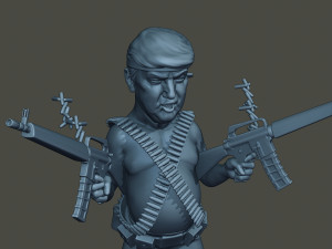 donald trump ramboman 3D 打印模型