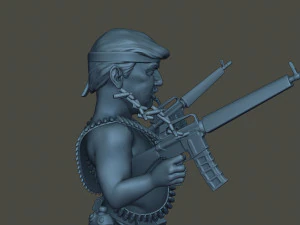 donald trump ramboman 3D Print Model