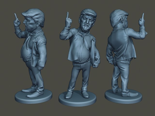 donald trump finger up 3Dプリントモデル .c4d .max .obj .3ds .fbx .stl .blend 