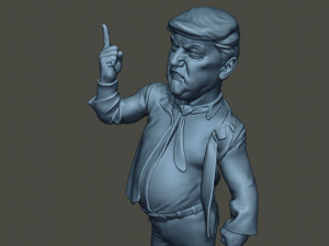 donald trump finger up 3Dプリントモデル