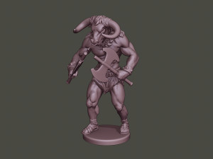 minotaur warrior agressive two axes Modello di stampa 3D