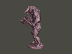 minotaur warrior agressive two axes Modello di stampa 3D