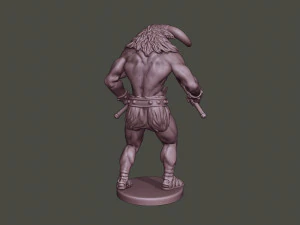 minotaur warrior agressive two axes 3D Print Model