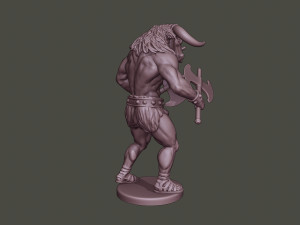 minotaur warrior agressive two axes Modello di stampa 3D