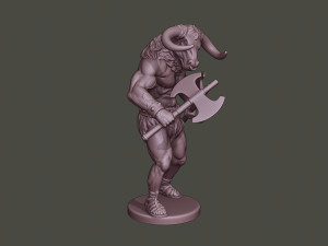 minotaur warrior agressive two axes Modello di stampa 3D