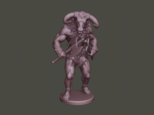minotaur warrior agressive two axes Modello di stampa 3D