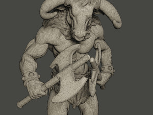 minotaur warrior agressive two axes Modello di stampa 3D