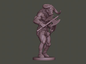 minotaur warrior agressive two axes Modello di stampa 3D