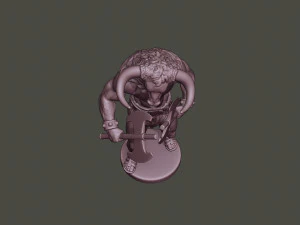 minotaur warrior agressive two axes 3D Print Model