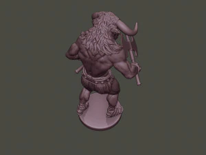 minotaur warrior agressive two axes 3D Print Model