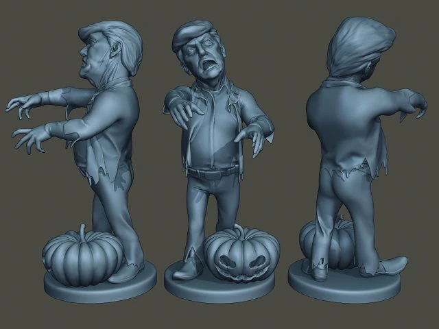 donald trump zombie halloween Modelo de impresión 3D .c4d .max .obj .3ds .fbx .stl .blend 