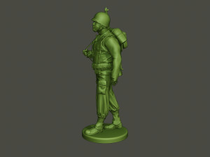 american soldier ww2 walking a5 Modello di stampa 3D