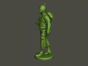 american soldier ww2 walking a5 3D Print Model