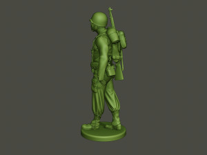 american soldier ww2 walking a5 Modello di stampa 3D