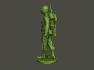 american soldier ww2 walking a5 3D Print Model